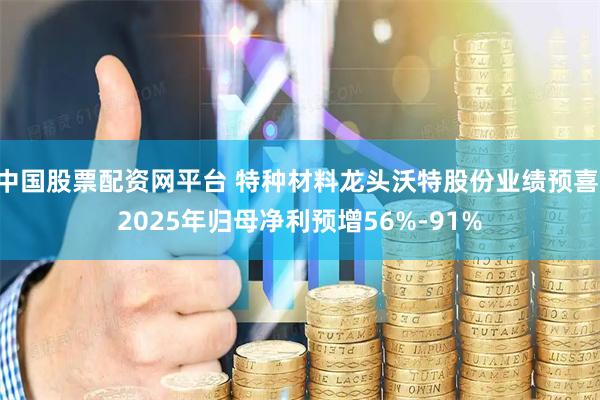 中国股票配资网平台 特种材料龙头沃特股份业绩预喜 2025年归母净利预增56%-91%